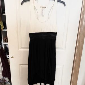 Black & white high waisted tank dress
